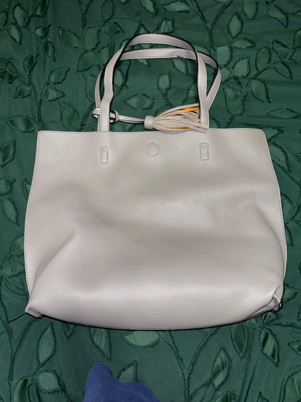 Women's Gray Leather Tote Bag - Classic Everyday Carry with pouch. Never used